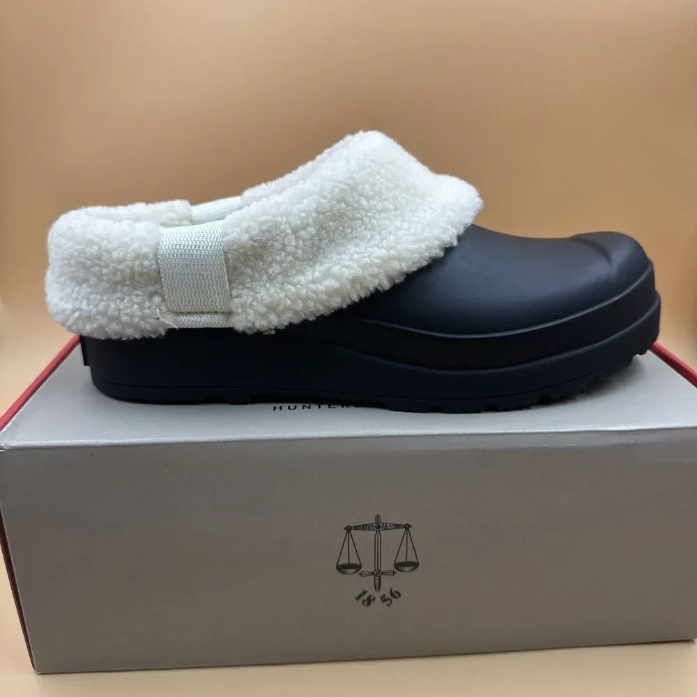 Hunter “Play Sherpa Insulated Clog” Women’s (Black) Slip On Rubber Shoe Size 7